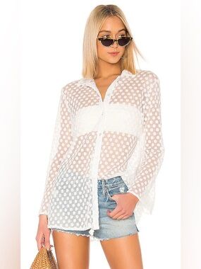 LPA Yvette Shirt button down in white size small SM